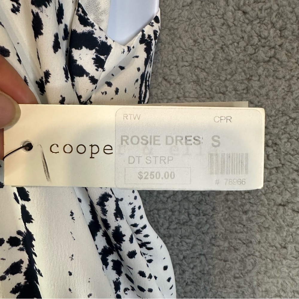 NWT Cooper & Ella White Black Rosie Dotted Stripes Mini Dress - Picture 9 of 13